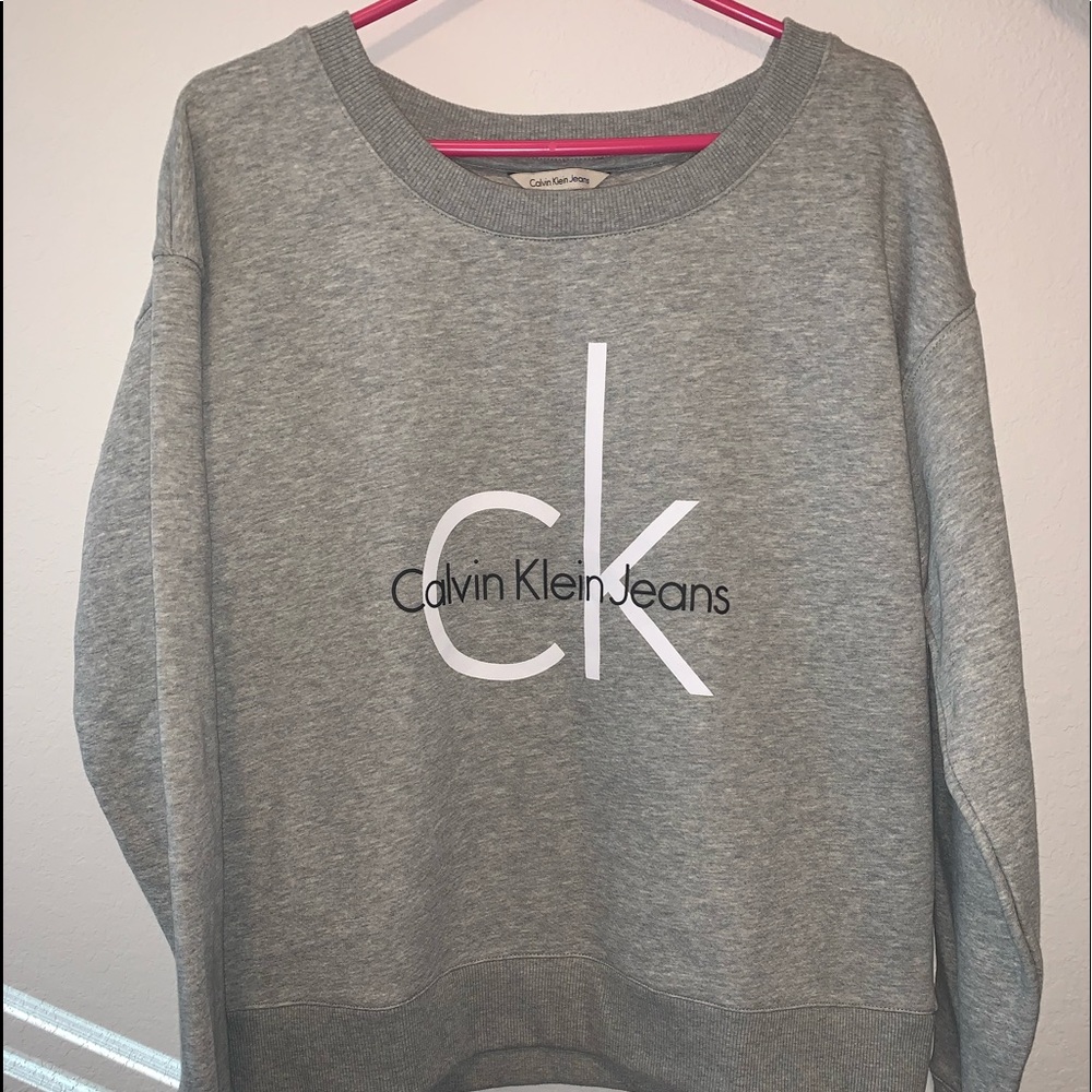Calvin Klein Jeans Monogram Logo Fleece Crew Neck